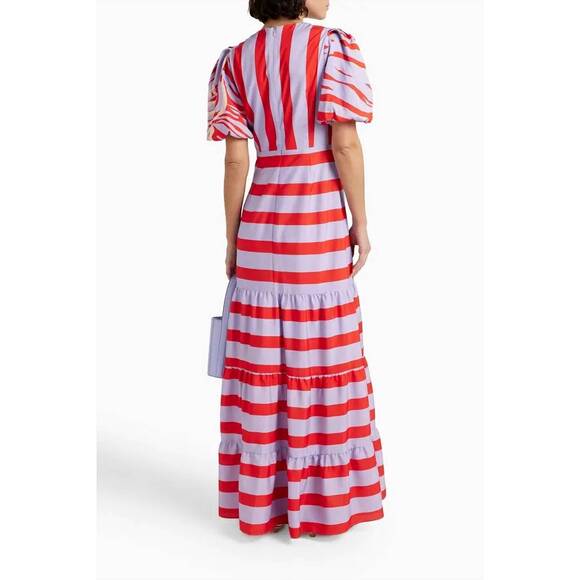 NEW ONE33 SOCIAL cabana stripe maxi`dress in lilac - Picture 3 of 4